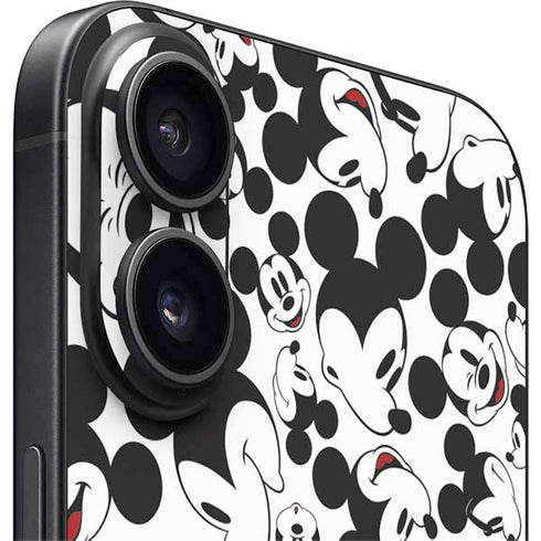 Disney Mickey Mouse Face Pattern iPhone 16 Plus Skin